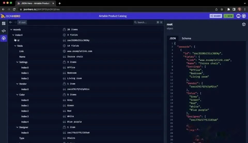 JSON Hero 树状视图
