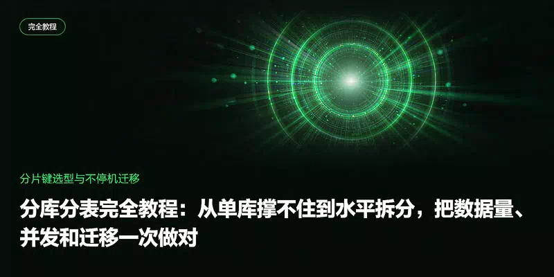 分库分表完全教程：从单库撑不住到水平拆分，把数据量、并发和迁移一次做对