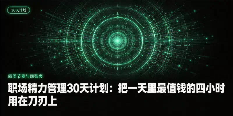 职场精力管理30天计划：把一天里最值钱的四小时用在刀刃上
