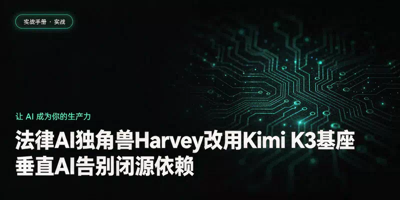 法律AI独角兽Harvey改用Kimi K3基座，垂直AI告别闭源依赖