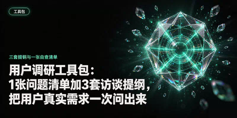 用户调研工具包：1张问题清单加3套访谈提纲，把用户真实需求一次问出来
