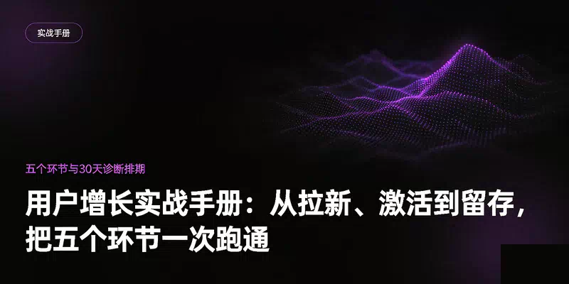 用户增长实战手册：从拉新、激活到留存，把五个环节一次跑通