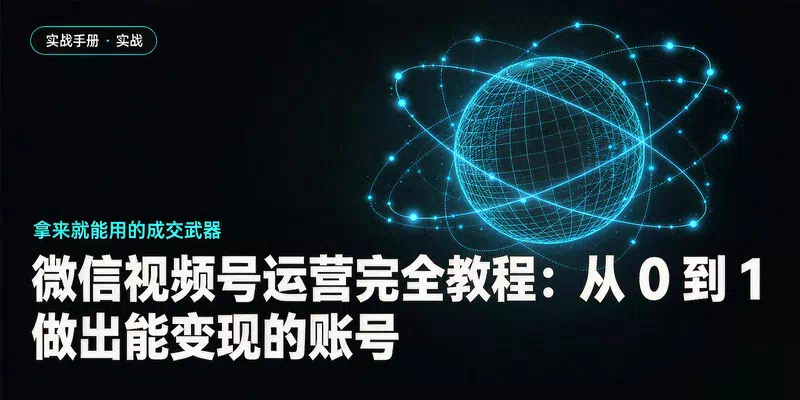 微信视频号运营完全教程：从 0 到 1 做出能变现的账号