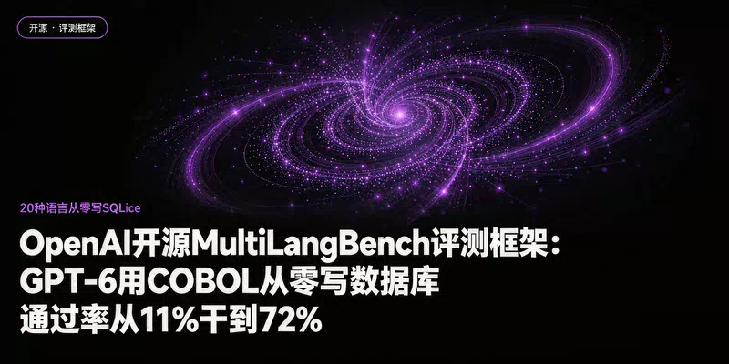 OpenAI开源MultiLangBench评测框架：GPT-6用COBOL从零写数据库，通过率从11%干到72%