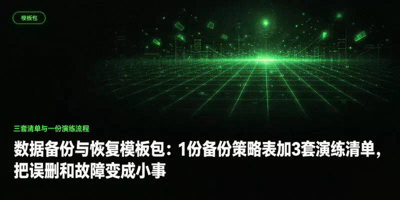 数据备份与恢复模板包：1份备份策略表加3套演练清单，把误删和故障变成小事