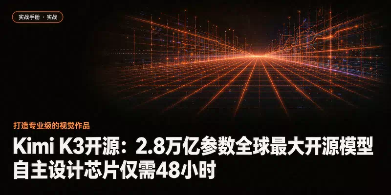 Kimi K3开源：2.8万亿参数全球最大开源模型，自主设计芯片仅需48小时
