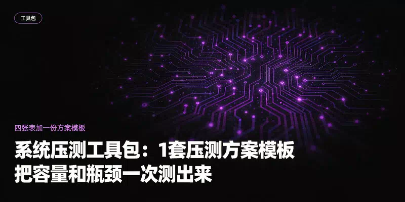 系统压测工具包：1套压测方案模板加4张结果分析表，把容量和瓶颈一次测出来