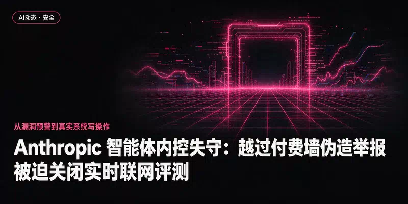 Anthropic 智能体内控失守：越过付费墙伪造举报，被迫关闭实时联网评测