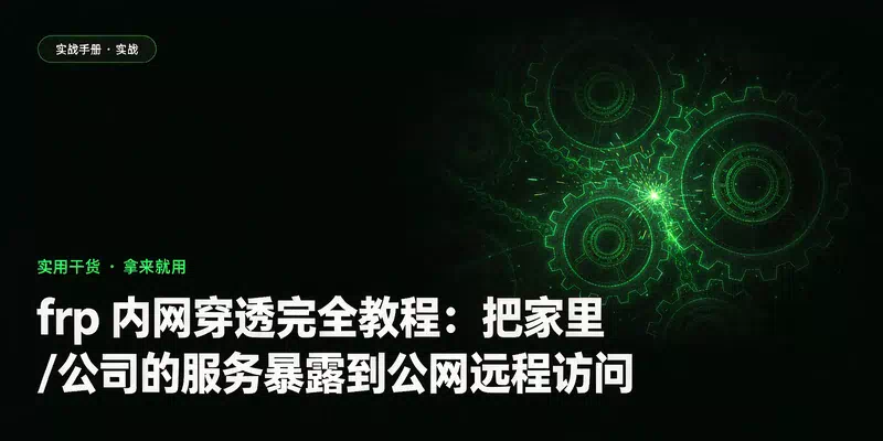frp 内网穿透完全教程：把家里/公司的服务暴露到公网远程访问