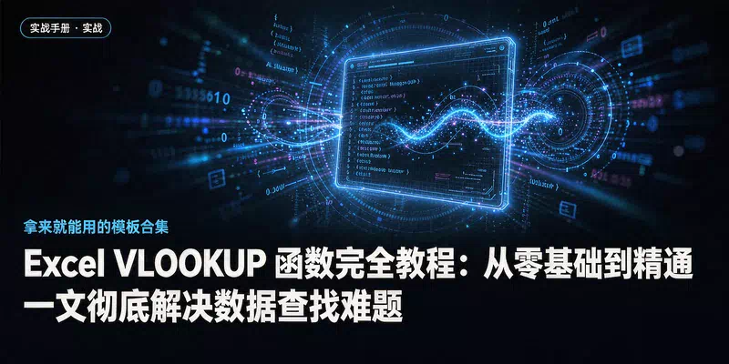 Excel VLOOKUP 函数完全教程：从零基础到精通，一文彻底解决数据查找难题