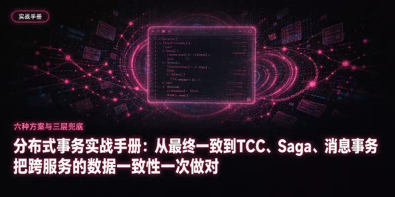 分布式事务实战手册：从最终一致到TCC、Saga、消息事务，把跨服务的数据一致性一次做对