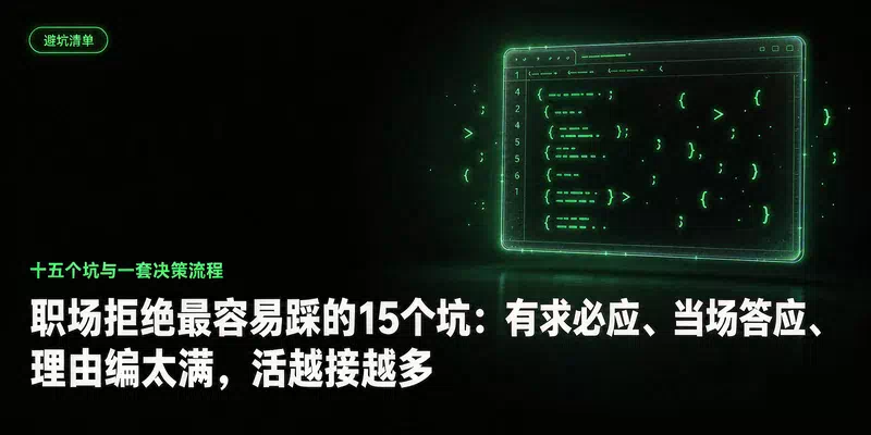 职场拒绝最容易踩的15个坑：有求必应、当场答应、理由编太满，活越接越多