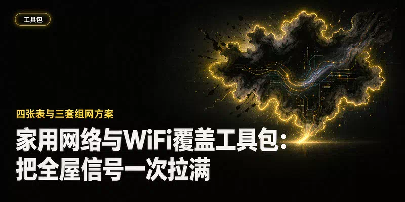 家用网络与WiFi覆盖工具包：1张户型诊断表加3套组网方案，把全屋信号一次拉满