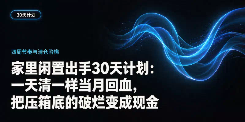 家里闲置出手30天计划：一天清一样当月回血，把压箱底的破烂变成现金