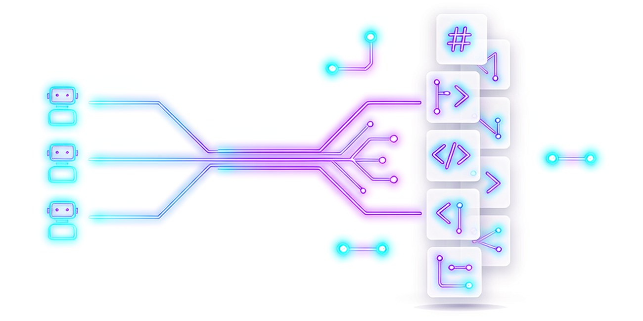 多个 AI 编程 agent 的记忆通过霓虹电路线汇入同一份 Markdown 文档与 git 版本控制