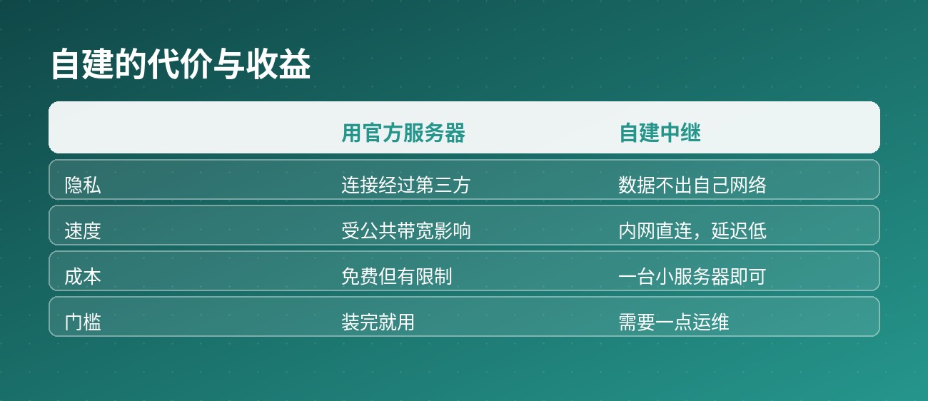 自建 vs 官方服务器