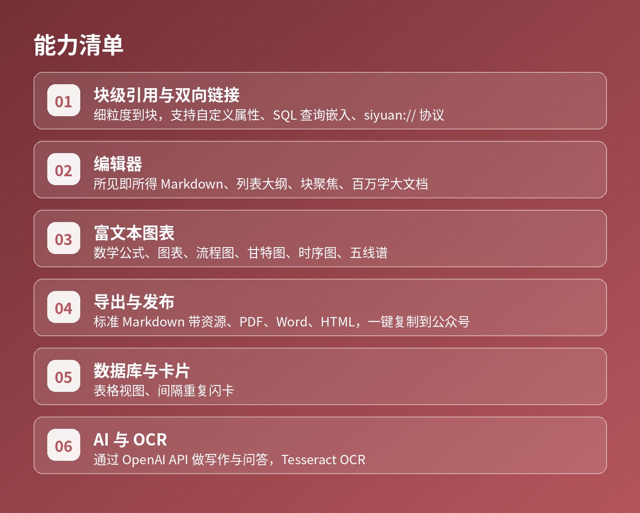能力清单