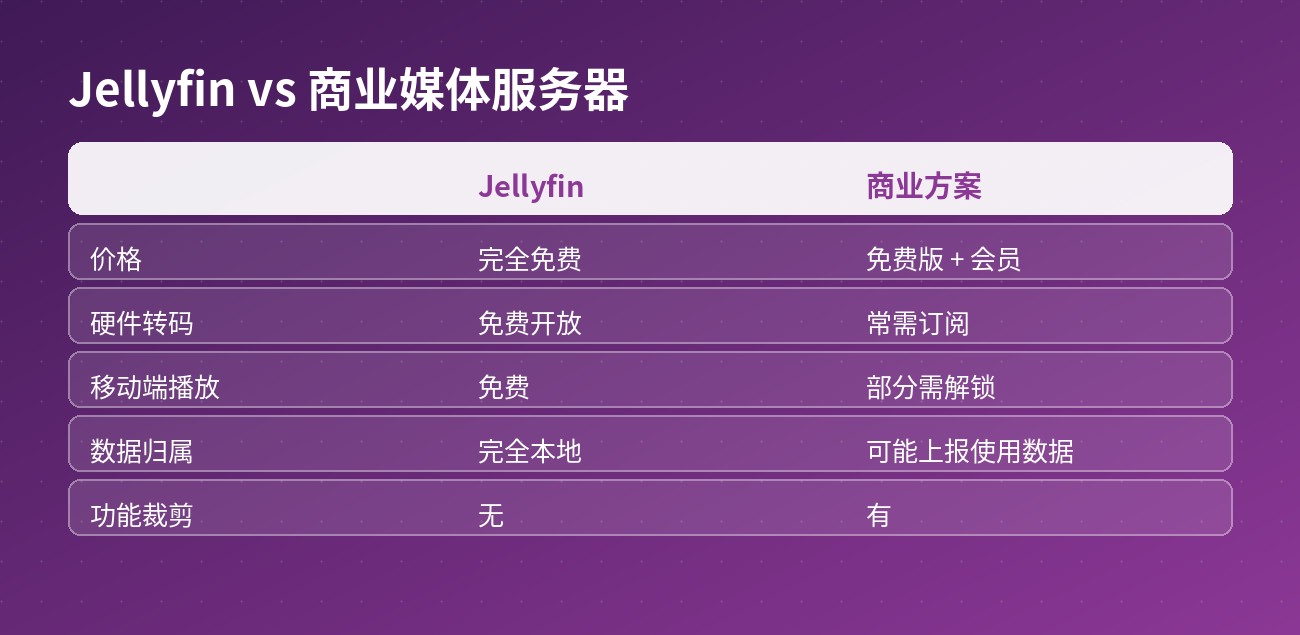 Jellyfin vs 商业媒体服务器